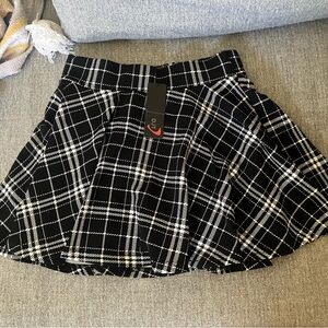 Black and White Plaid Women's Skirt